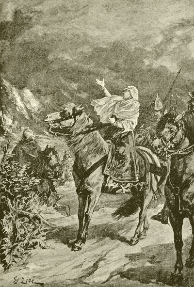 Clotilde mettant le feu au pays de Bourgogne - French School