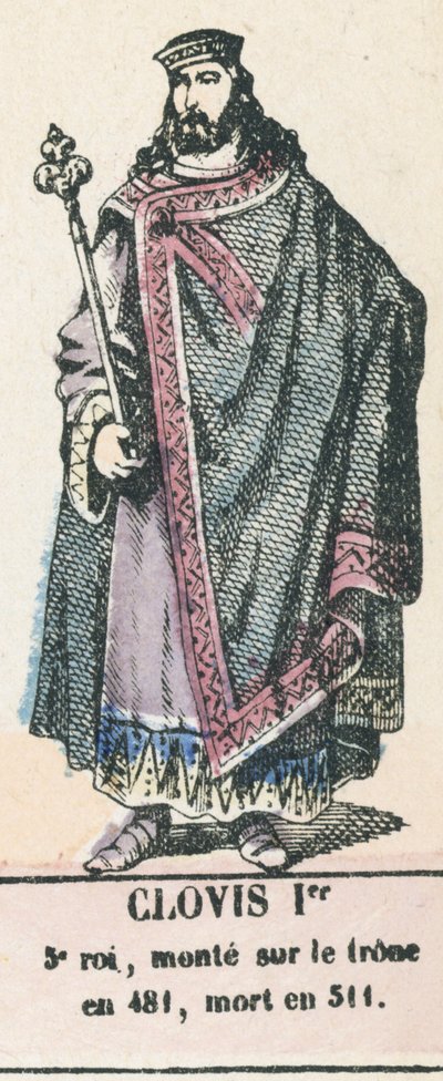 Clovis Ier, 5e roi, monté sur le trône en 481, mort en 511 - French School