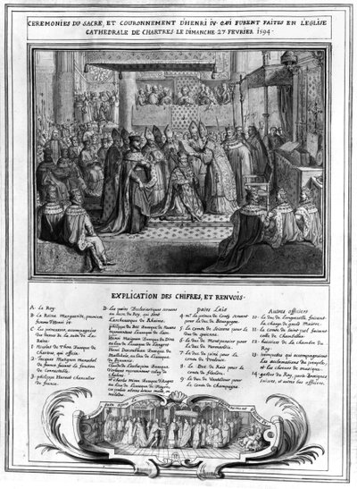 Consécration et Couronnement de Henri IV (1553-1610) à la Cathédrale de Chartres le 27 janvier 1594, fin du 16ème siècle - French School