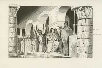 Couronnement de Louis III et Carloman comme rois de Francie occidentale, 879 - French School