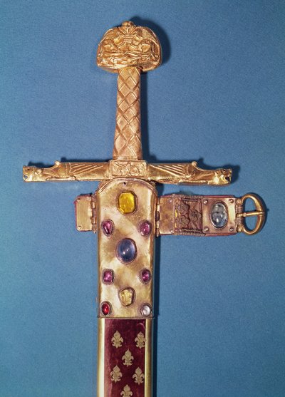 Épée de couronnement des rois de France, appartenant à Charlemagne (742-814), connue sous le nom de Joyeuse (métal) - French School
