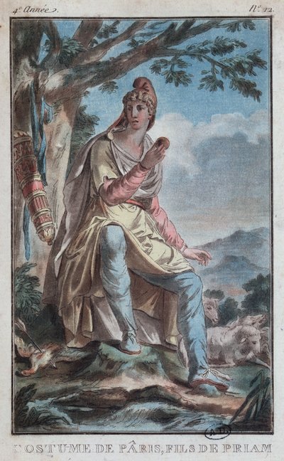 Costume pour Paris en tant que berger sur le mont Ida - French School