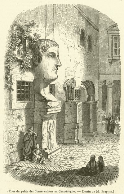 Cour du palais des Conservateurs au Campidoglio - French School