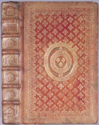 Couverture des œuvres de Tacite (55-120) avec les armoiries de Louis XIV (1638-1715) - French School