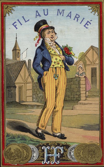 Gentilhomme élégant en promenade - French School
