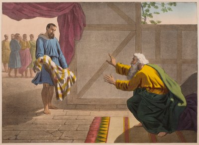 David montrant à Saül un morceau de ses vêtements, illustration d