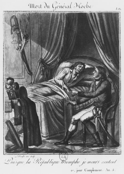 Mort du général Louis Lazare Hoche le 19 septembre 1797, gravé par Labrousse (18e siècle) (gravure) - French School
