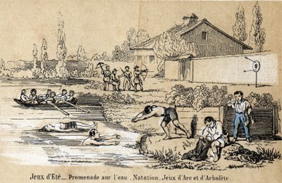 Description des loisirs et jeux des enfants : jeux en plein air en été et jeux d
