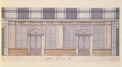 Projet pour la façade du Café Procope, début du XIXe siècle - French School