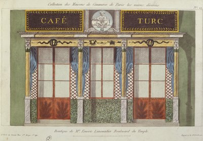 Projet pour la façade du Café Turc, d