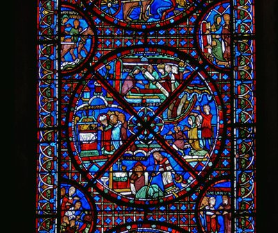 (détail) scènes de la vie de Saint Étienne - French School