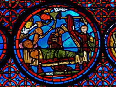 (détail) la parabole de Lazare et du riche - French School