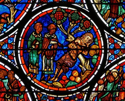 (détail) la parabole du Bon Samaritain : le prêtre et Lévi passent - French School