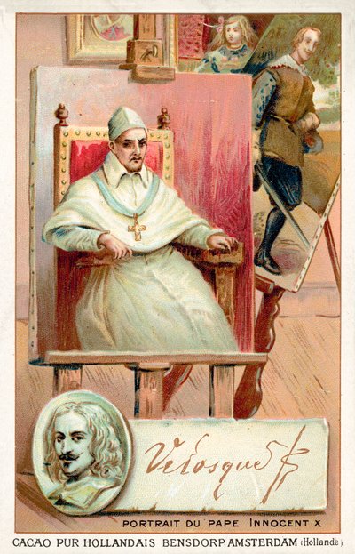 Diego Velasquez, peintre espagnol, et portrait du Pape Innocent X - French School