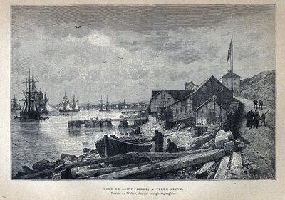 Port de Saint-Pierre à Terre-Neuve. Dessin de Weber d