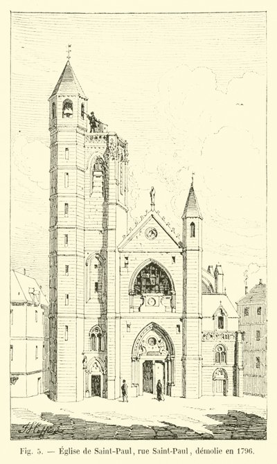 Église de Saint-Paul, rue Saint-Paul, démolie en 1796 - French School
