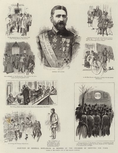 Élection du général Boulanger comme membre de la Chambre des députés pour Paris - French School