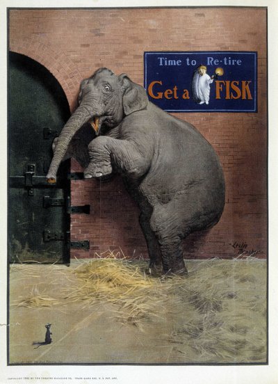 Éléphant effrayé par une souris - dans « Théâtre Magazine », sep 1925 - French School