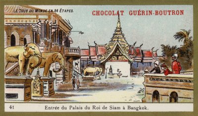 Entrée du palais du roi de Siam à Bangkok - French School