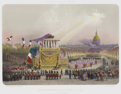 Entree Des Cendres De Napoleon 1er A Paris, Le 15 Decembre 1840 (colour litho) - French School