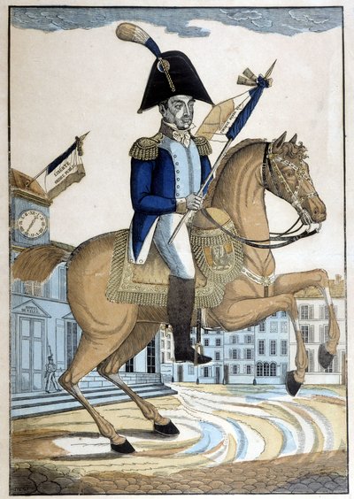 Portrait équestre du général Lafayette, commandant en chef de la Garde nationale de France - French School