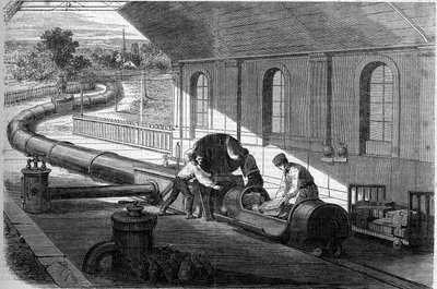 Expérience de transport de courrier par tubes atmosphériques, Angleterre - French School