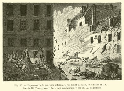 Explosion de la machine infernale, rue Saint-Nicaise, le 3 nivôse an IX, fac-similé d