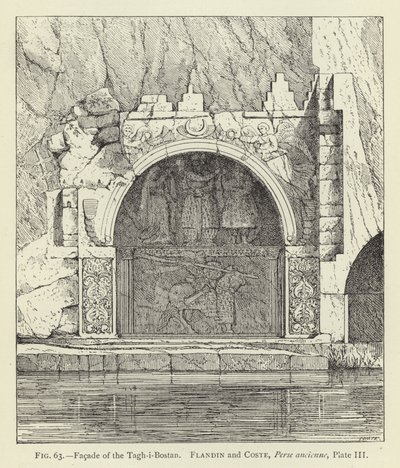 Façade du Tagh-i-Bostan - French School