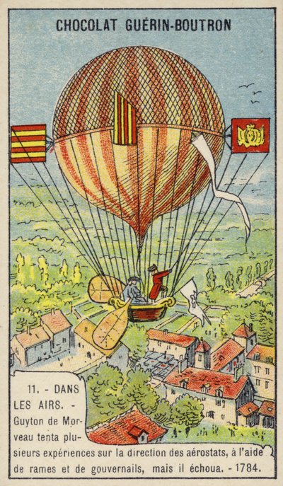 Tentative échouée de Guyton de Morveau pour diriger un ballon - French School