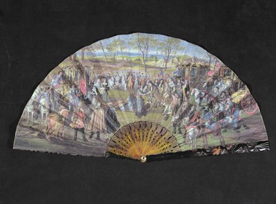Éventail représentant le mariage de Louis de France et Marie-Anne de Bavière à Vitry-le-François en 1680 - French School