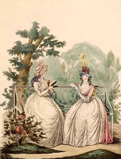 Planche de mode de dames en robes d