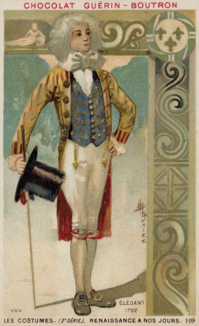 Homme habillé à la mode, 1792 - French School