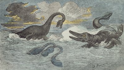 Combat entre un Plesiosaurus et un Ichthiosaurus à l
