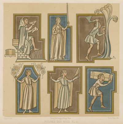 Figures représentant les mois - French School