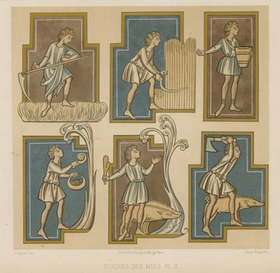 Figures représentant les mois - French School