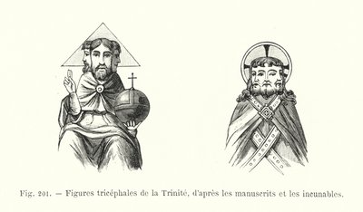 Figures tricephales de la Trinité, d