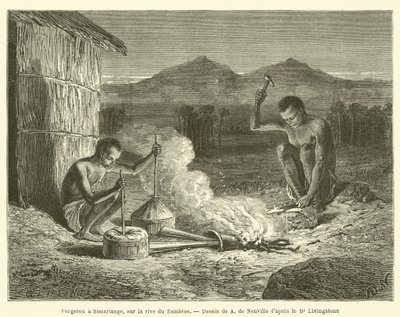 Forgeron à Simariango, sur la rive du Zambèze - French School