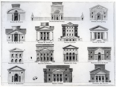 Quatorze des barrières conçues par Claude Nicolas Ledoux pour le Mur des Fermiers-Généraux entourant Paris - French School