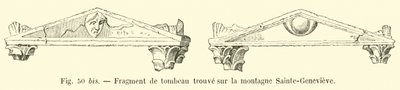 Fragment de tombeau trouvé sur la montagne Sainte-Geneviève - French School