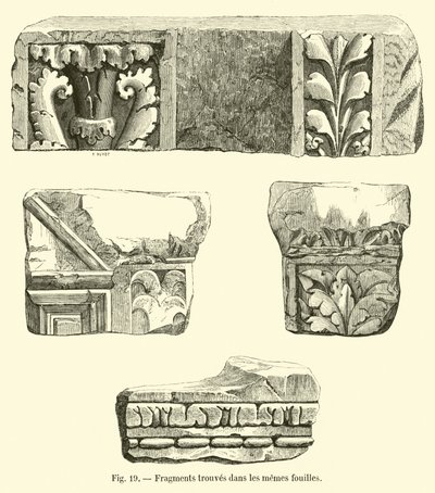 Fragments trouvés dans les mêmes fouilles - French School