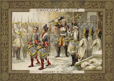 François de Chevert, général français, au siège de Prague, 1741 - French School