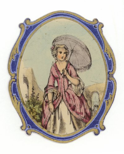 Dame française avec parasol - French School