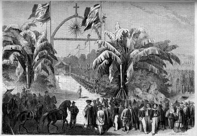 Colonisation française : Première messe catholique célébrée à Saïgon, Cochinchine - French School