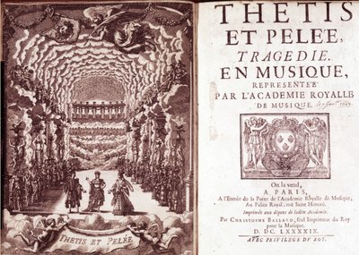 Frontispice de « Thétis et Pélée tragédie en musique représentée par l