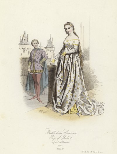 Costume de grande tenue du règne de Charles V de France - French School