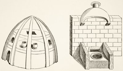 Fours utilisés par les scientifiques et les alchimistes au Moyen Âge, de Science et Littérature au Moyen Âge par Paul Lacroix (1806-84) publié à Londres en 1878 - French School