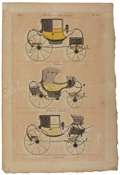 Meubles et objets de goût, n° 32, Phaéton simple (gravure en couleur) - French School