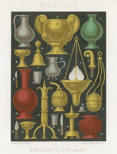 Mobilier et divers objets des XIIe et XIIIe siècles - French School
