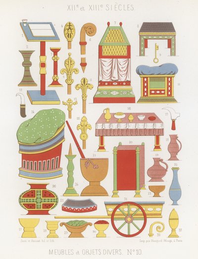 Mobilier et divers objets des XIIe et XIIIe siècles - French School