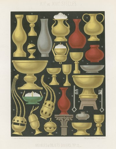Mobilier et divers objets des XIIe et XIIIe siècles - French School